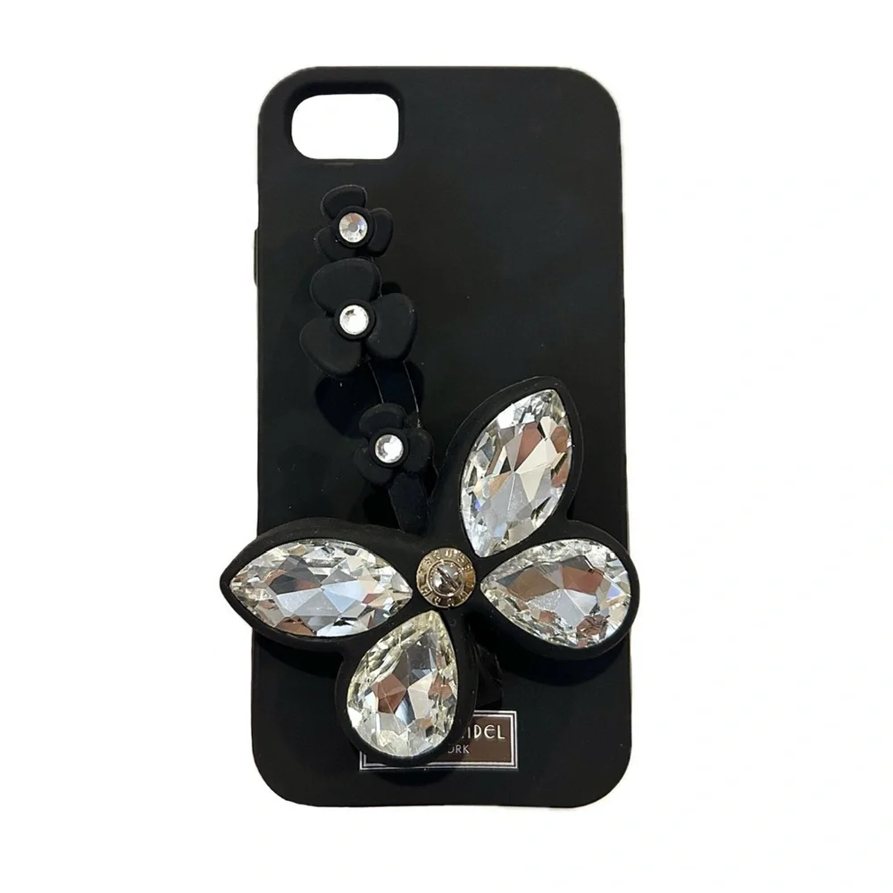 Henri Bendel iPhone 6/7 jeweled butterfly phone case with finger strap